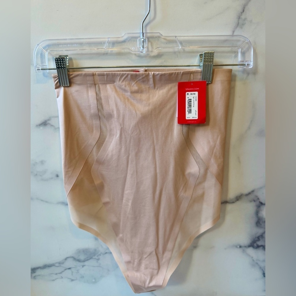 Spanx High-Waisted Thong Shapewear - Soft Sand, Size M, NWT